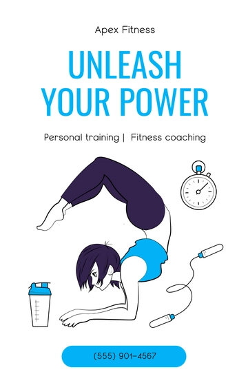 Free Fitness Drawing Poster Template to Edit Online