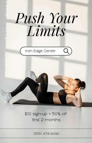Free Professional Fitness Promotion Poster Template to Edit Online