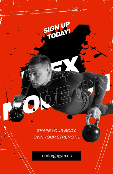 Free Flex Fitness Poster Template to Edit Online