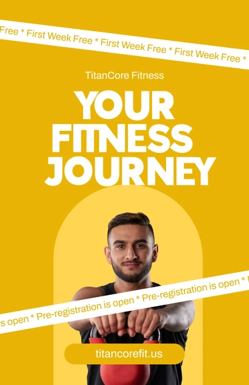 Free Yellow Fitness Board Poster Template to Edit Online