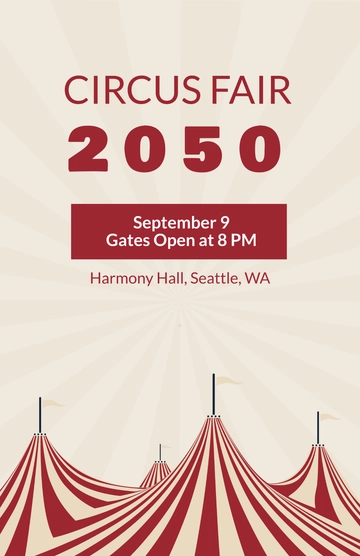 Free Minimalist Circus Poster Template to Edit Online