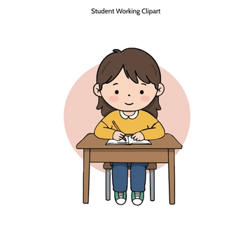Free Student Working Clipart to Edit Online