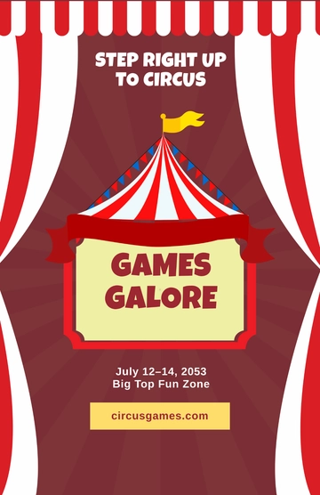 Free Circus Games Poster Template to Edit Online