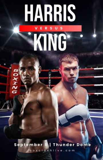 Free Modern Boxing Sports Poster Template to Edit Online