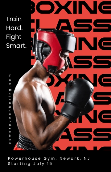Free Aesthetic Boxing Classes Poster Template to Edit Online