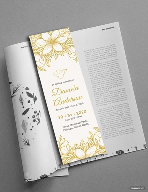 Funeral Bookmark Template