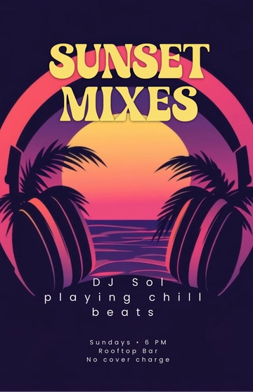 Free Simple Event DJ Poster Template to Edit Online