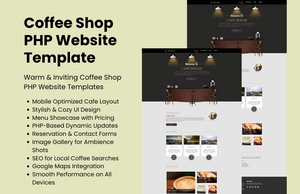 Free Coffee Shop PHP Website Template