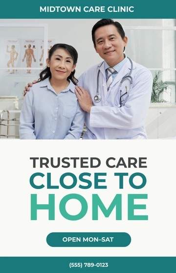 Free Simple Hospital Clinic Poster Template to Edit Online