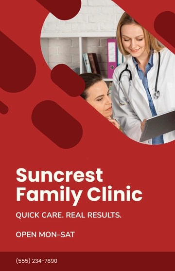 Free Red Clinic Banner Poster Template to Edit Online