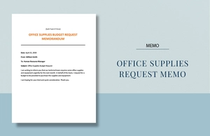 Office Supplies Request Memo Template