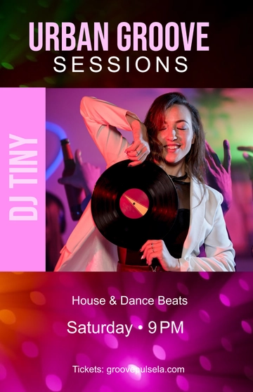 Free Professional Dance DJ Poster Template to Edit Online