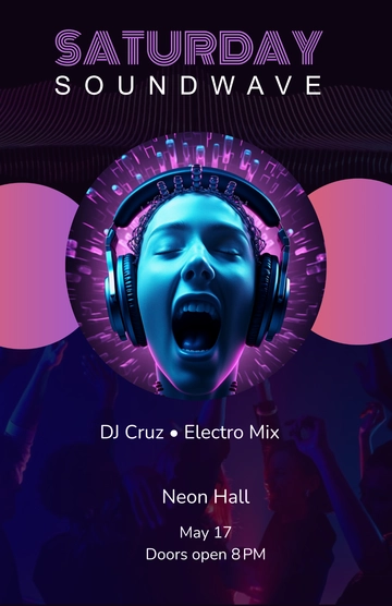Free Saturday Night DJ Poster Template to Edit Online