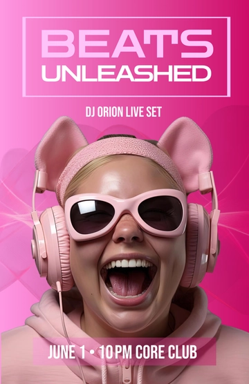 Free DJ Poster Template to Edit Online