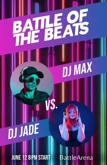 Free DJ Battle Poster Template to Edit Online