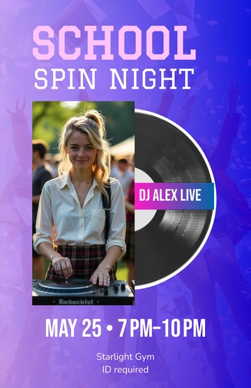 Free School DJ Poster Template to Edit Online