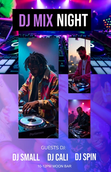 Free DJ Background Poster Template to Edit Online