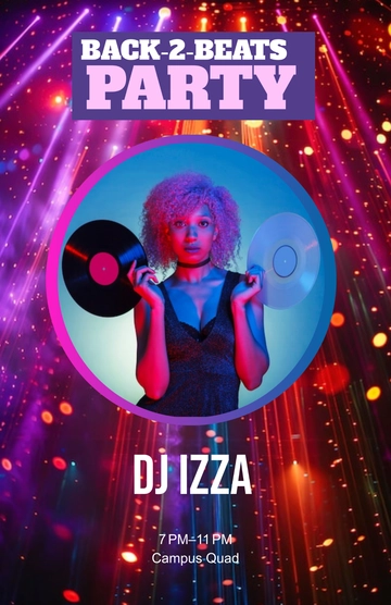 Free Back-To-School DJ Poster Template to Edit Online