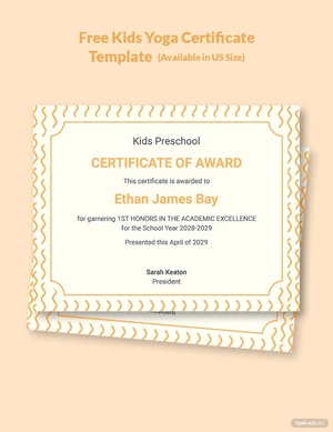 Printable Certificates for Kids Template