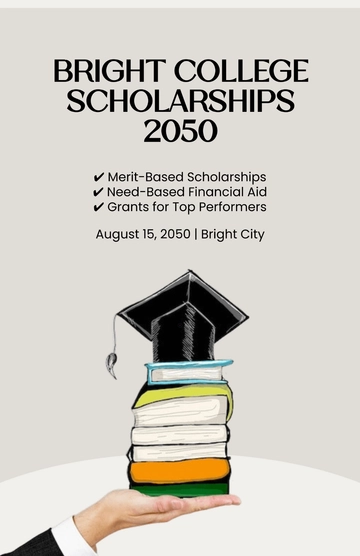 Free College Scholarship Poster Template to Edit Online