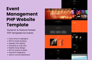 Free Event Management PHP Website Template