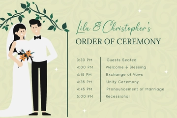 Free Creative Wedding Order Sign Template to Edit Online