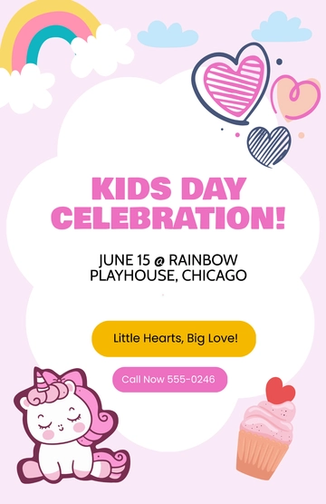 Free Love Colorful Poster for Kids Template to Edit Online