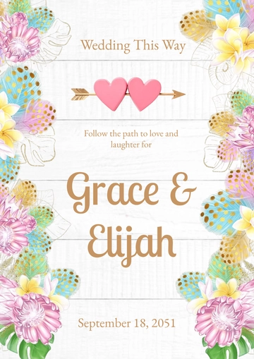 Free Colorful Wedding Yard Sign Template to Edit Online