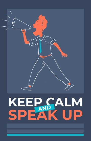 Free Creative Keep Calm Megaphone Poster Template to Edit Online