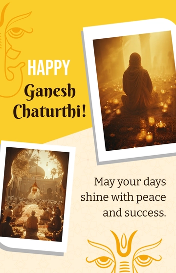 Free Yellow Ganesh Chaturthi Photo Poster Template to Edit Online Free Yellow Ganesh Chaturthi Photo Poster Template to Edit Online