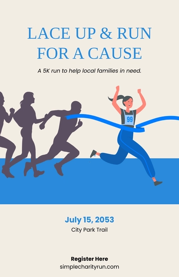 Free Simple Charity Run Poster Template to Edit Online