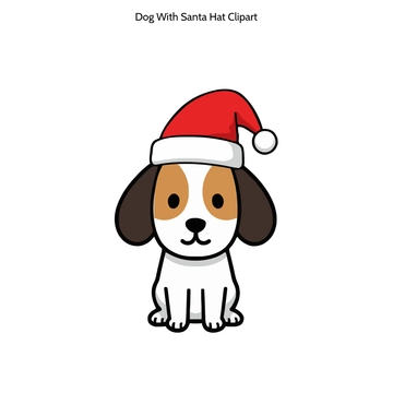 Free Dog With Santa Hat Clipart to Edit Online
