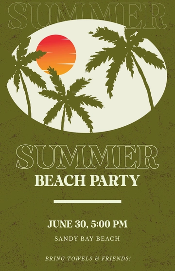 Free Summer Beach Party Template to Edit Online