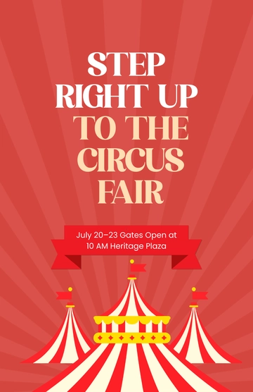 Free Red Circus Fair Poster Template to Edit Online