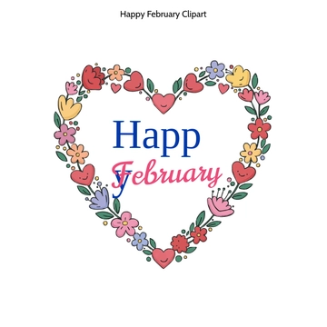 Free Happy February Clipart to Edit Online