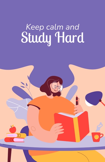 Free Keep Calm and Study Hard Poster Template to Edit Online