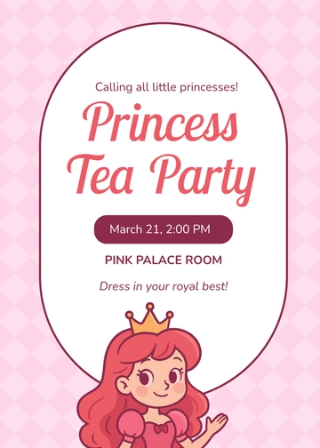 Free Princess Tea Party Template to Edit Online
