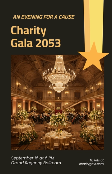 Free Gold Charity Gala Poster Template to Edit Online
