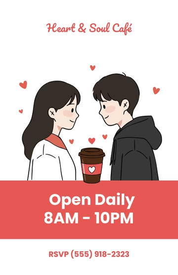 Free Simple Love Heart Poster Template to Edit Online