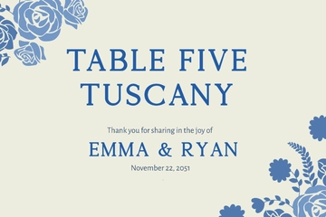 Free Wedding Table Sign Template to Edit Online