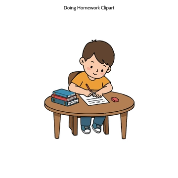 Free Doing Homework Clipart to Edit Online