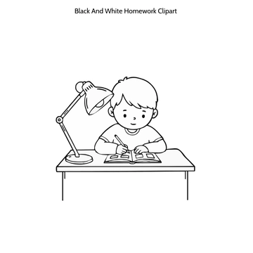 Free Black And White Homework Clipart to Edit Online