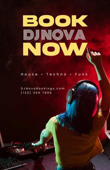 Free DJ Booking Poster Template to Edit Online