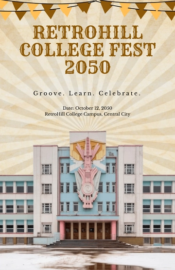 Free Retro College Poster Template to Edit Online