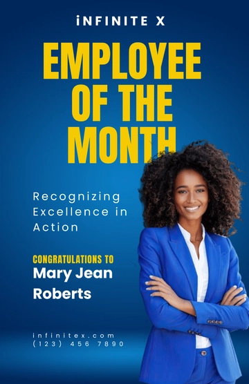 Free Employee of the Month Poster Template to Edit Online