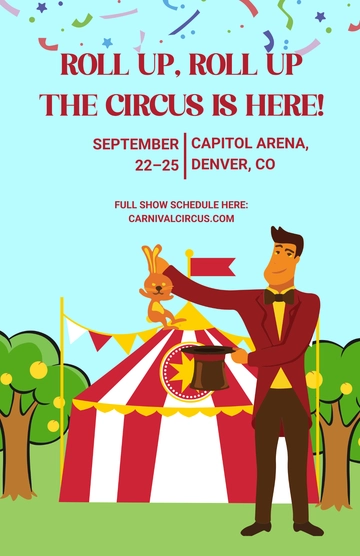 Free Circus Coloring Poster Template to Edit Online