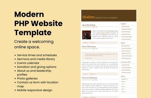 Free Modern PHP Website