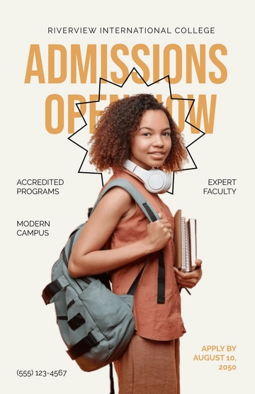 Free Professional College Advertising Poster Template to Edit Online