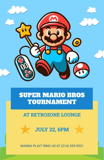 Free Mario Gaming Poster Template to Edit Online