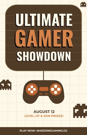 Free Vintage Gaming Poster Template to Edit Online